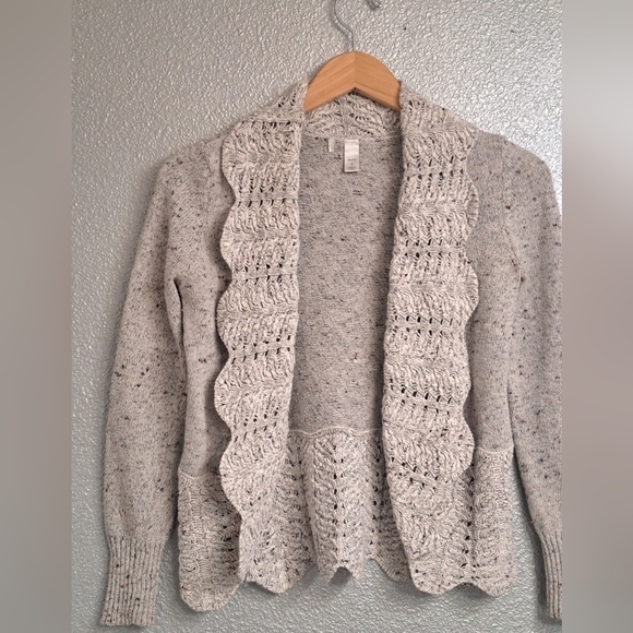 Crocheted & Knit Open Front Cardigan   Size SP - Picture 6 of 7